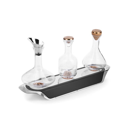Shaze Walnut Trilogy Bar Table (3 Decanter)