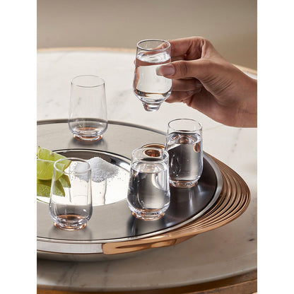 Shaze Turntable Shot Tray Walnut Shot Glasses