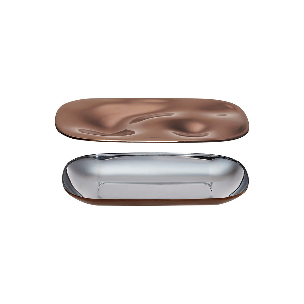 Shaze The Flow Stainless Steel Platter - Rose Gold