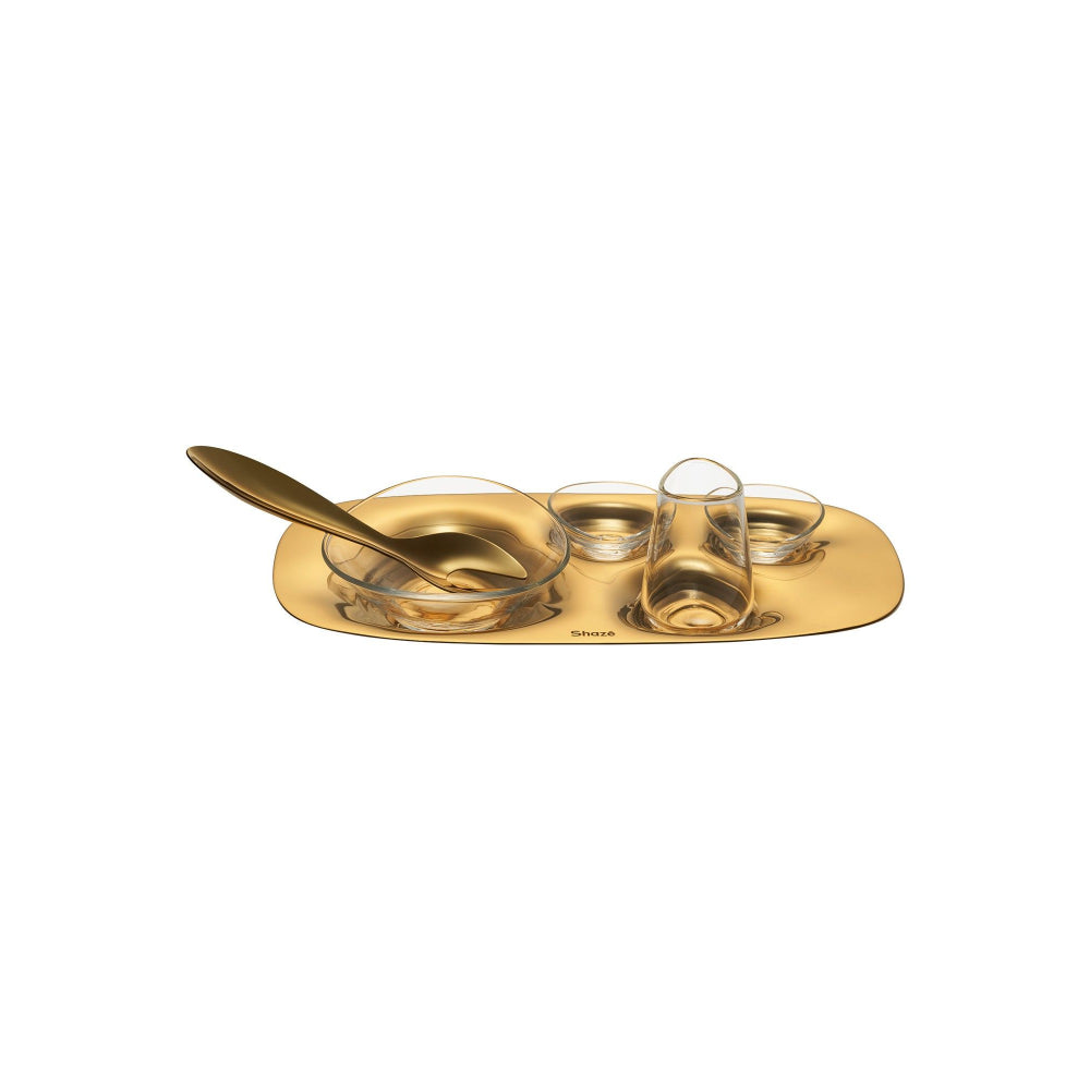 Shaze The Array Stainless Steel Platter - Gold