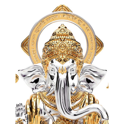 Shaze Infinite Ganesha Home D cor Silver And Gold Show Piece