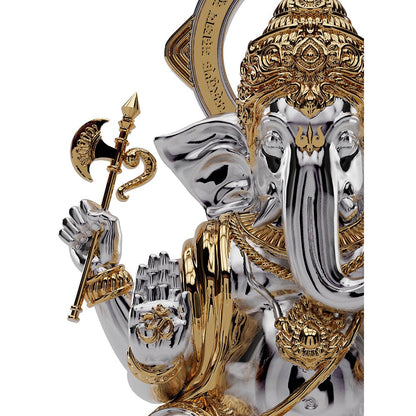 Shaze Infinite Ganesha Home D cor Silver And Gold Show Piece