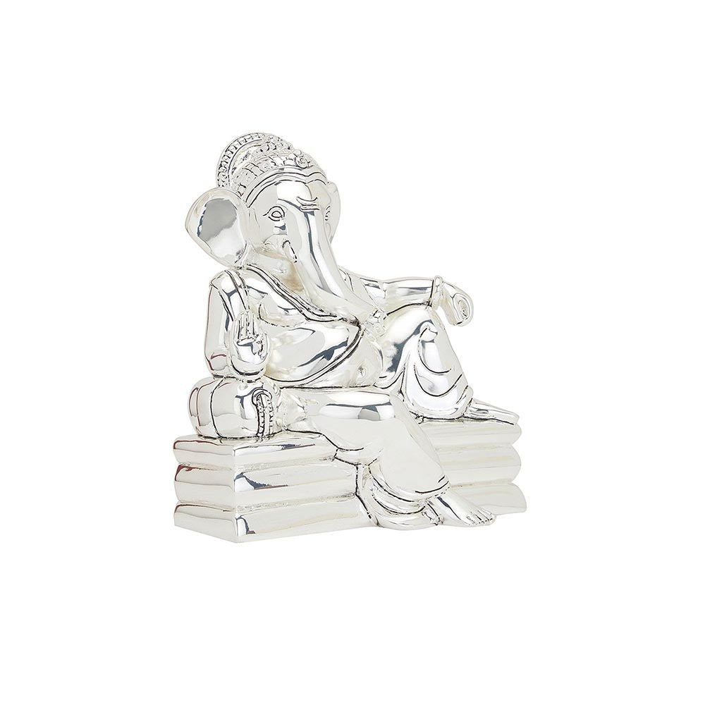 Shaze Allure Ganesh Idols for Gifting Base Material Resin and Silver Plated Idol and Decor