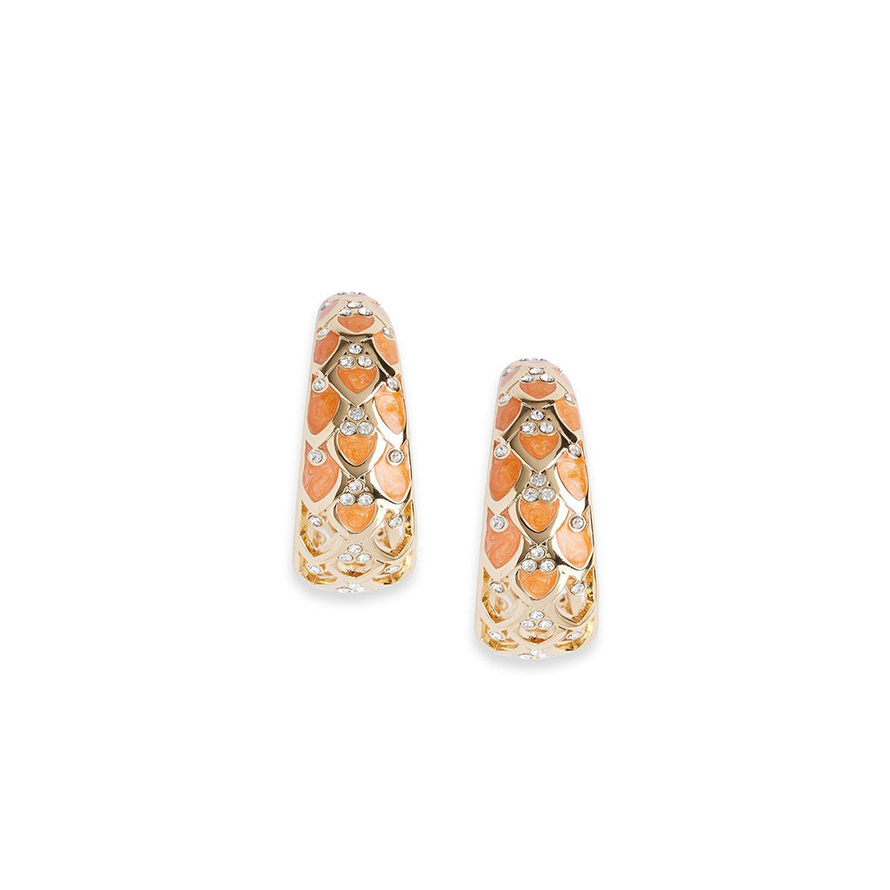 Shaze Fresia Zircon Studded Orange Earrings