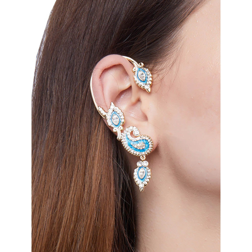 Shaze Marque Paisley Blue Ear Cuff