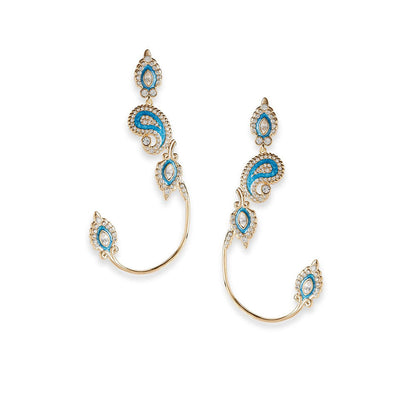 Shaze Marque Paisley Blue Ear Cuff