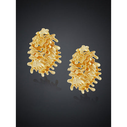 Shaze Metamorphosis Rippled Gold Earrings