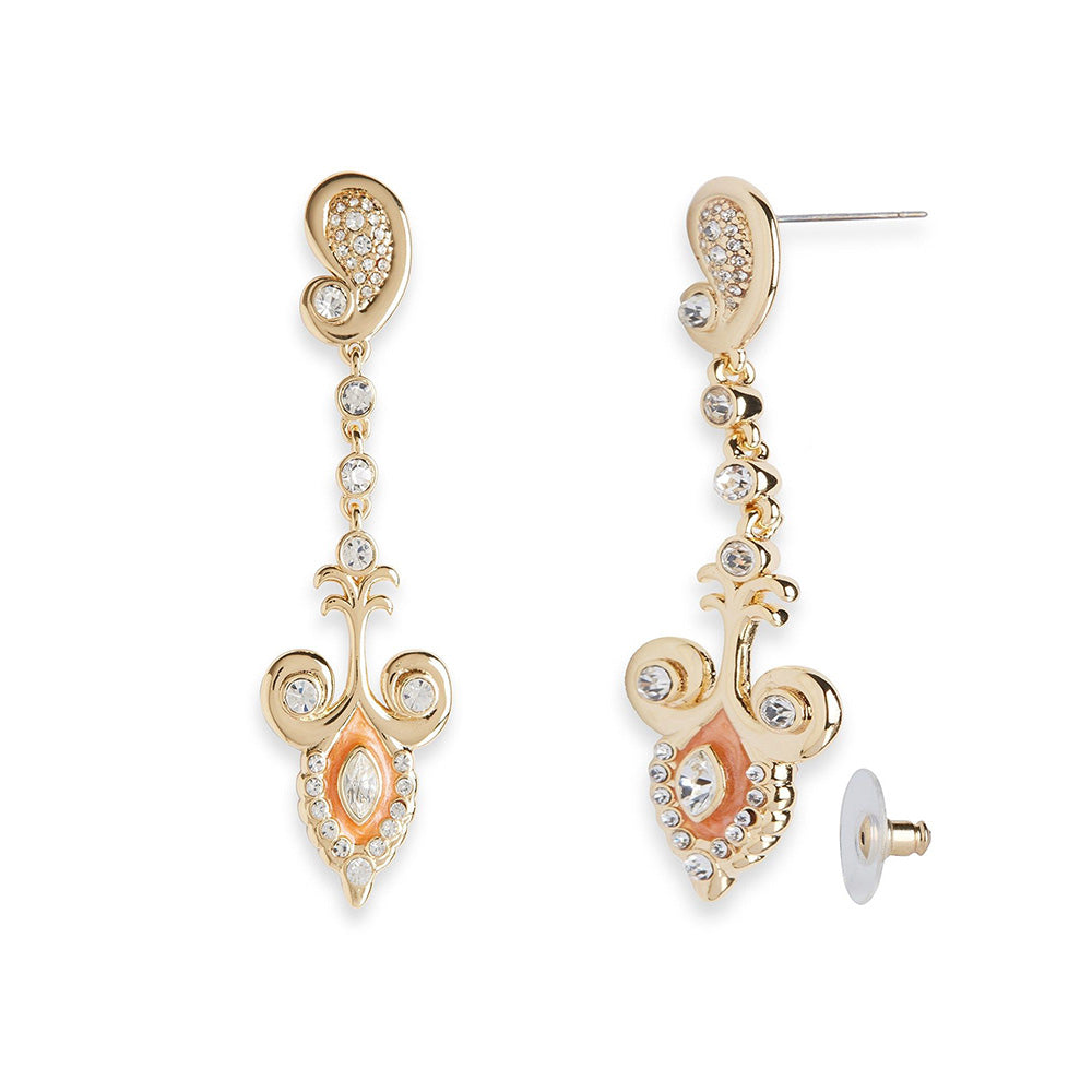 Shaze Sesto Enamelled Orange Earrings