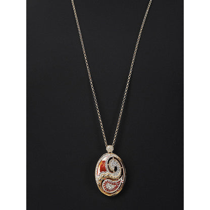 Shaze Marsala Enamelled Red Pendant