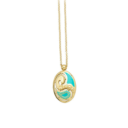 Shaze Marsala Enamelled Turquoise Pendant