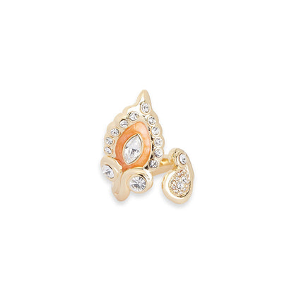 Shaze Anzio Enamelled Orange Ring