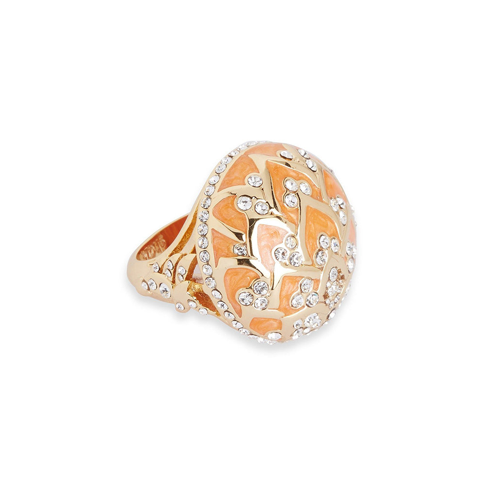 Shaze Water Lotus Shaped Orange Ring