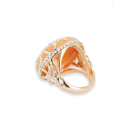 Shaze Water Lotus Shaped Orange Ring