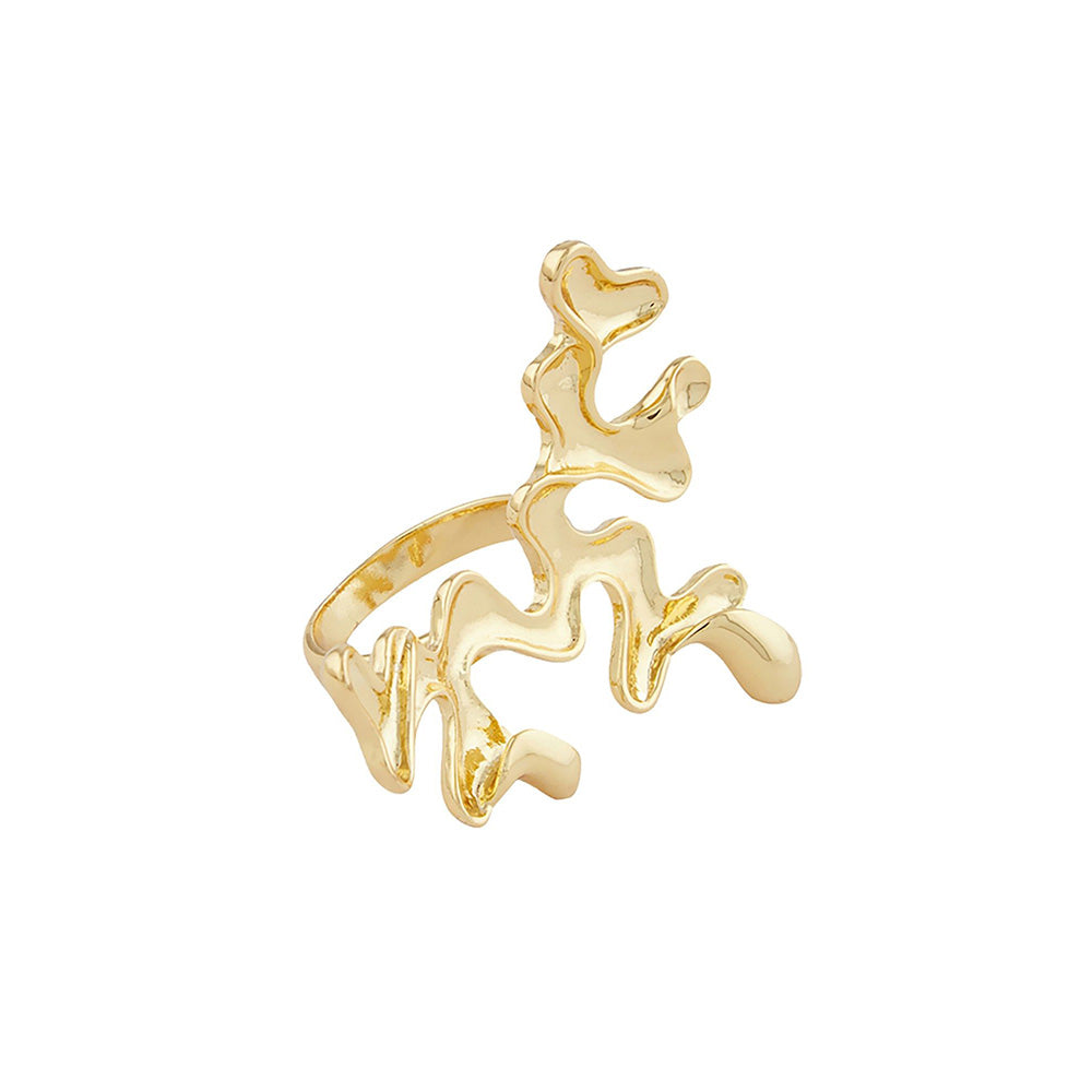 Shaze Abstract Cocktail Gold Ring
