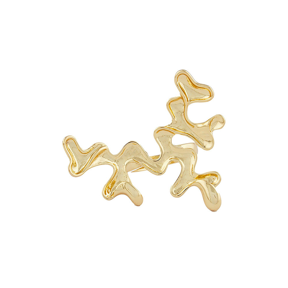 Shaze Abstract Cocktail Gold Ring