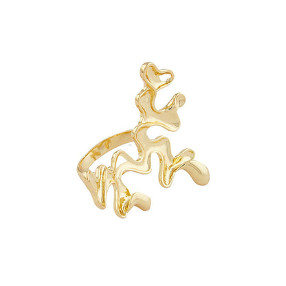 Shaze Abstract Cocktail Gold Ring