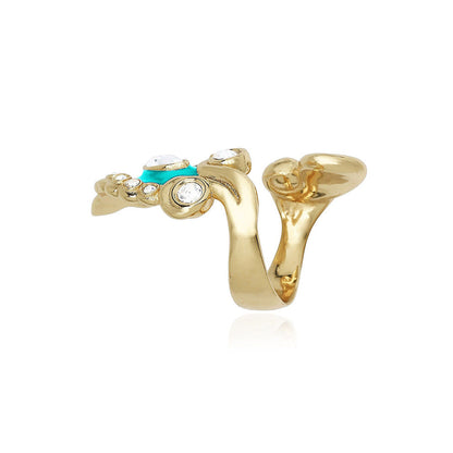 Shaze Anzio Enamelled Turquoise Ring