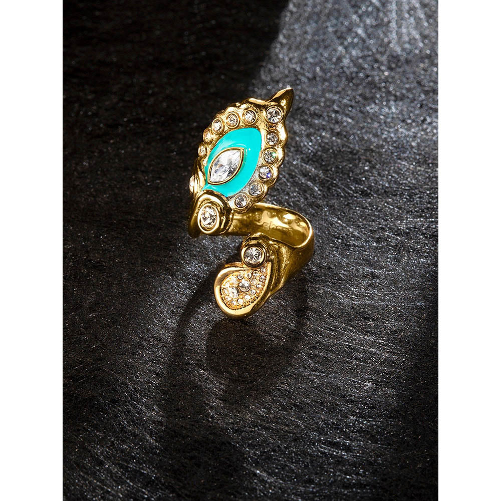 Shaze Anzio Enamelled Turquoise Ring