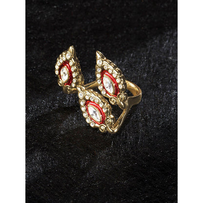 Shaze Monza Enamelled Maroon Ring
