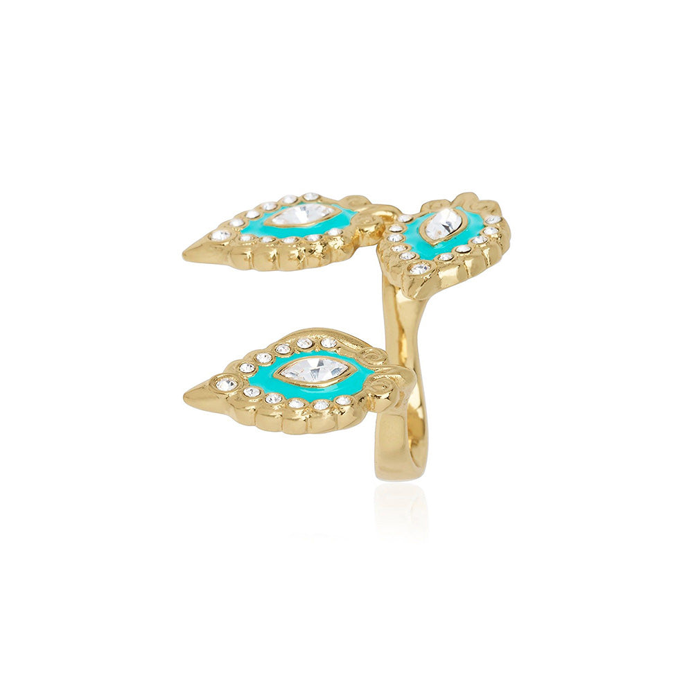 Shaze Monza Enamelled Turquoise Ring