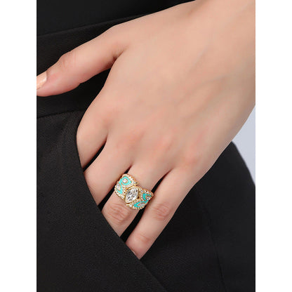 Shaze Verona Classic Green Ring