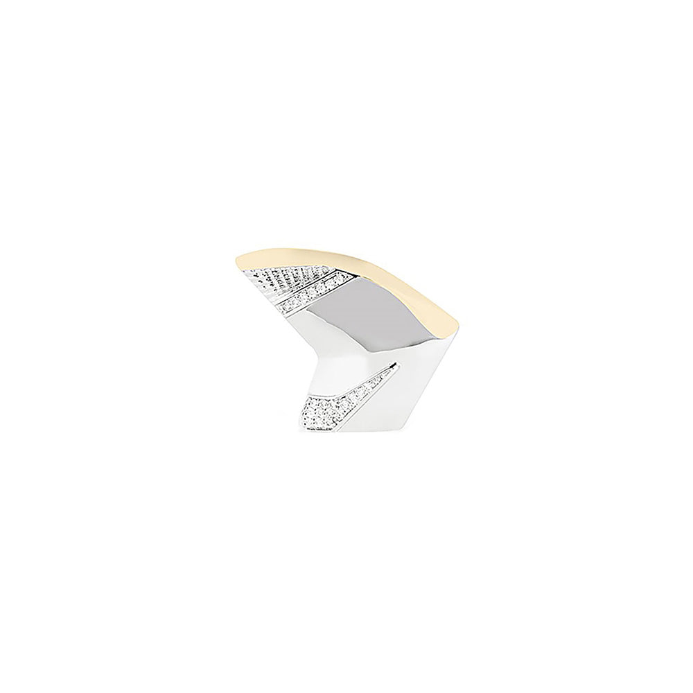Shaze Adjuvant Edgy Ring Made of Brass Cubic Zirconina Stones Ring Size 5