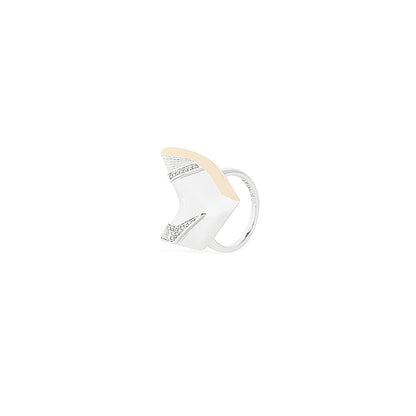 Shaze Adjuvant Edgy Ring Made of Brass Cubic Zirconina Stones Ring Size 5