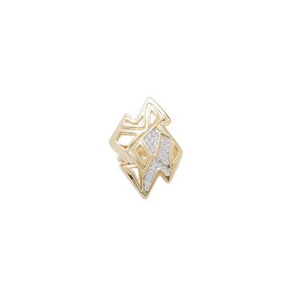 Shaze Amoeba Casual Ring Made of Brass Cubic Zirconina Stones Ring Size 5