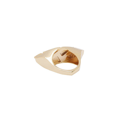 Shaze Boat Bold Ring Made of Brass Cubic Zirconina Stones Ring Size 5