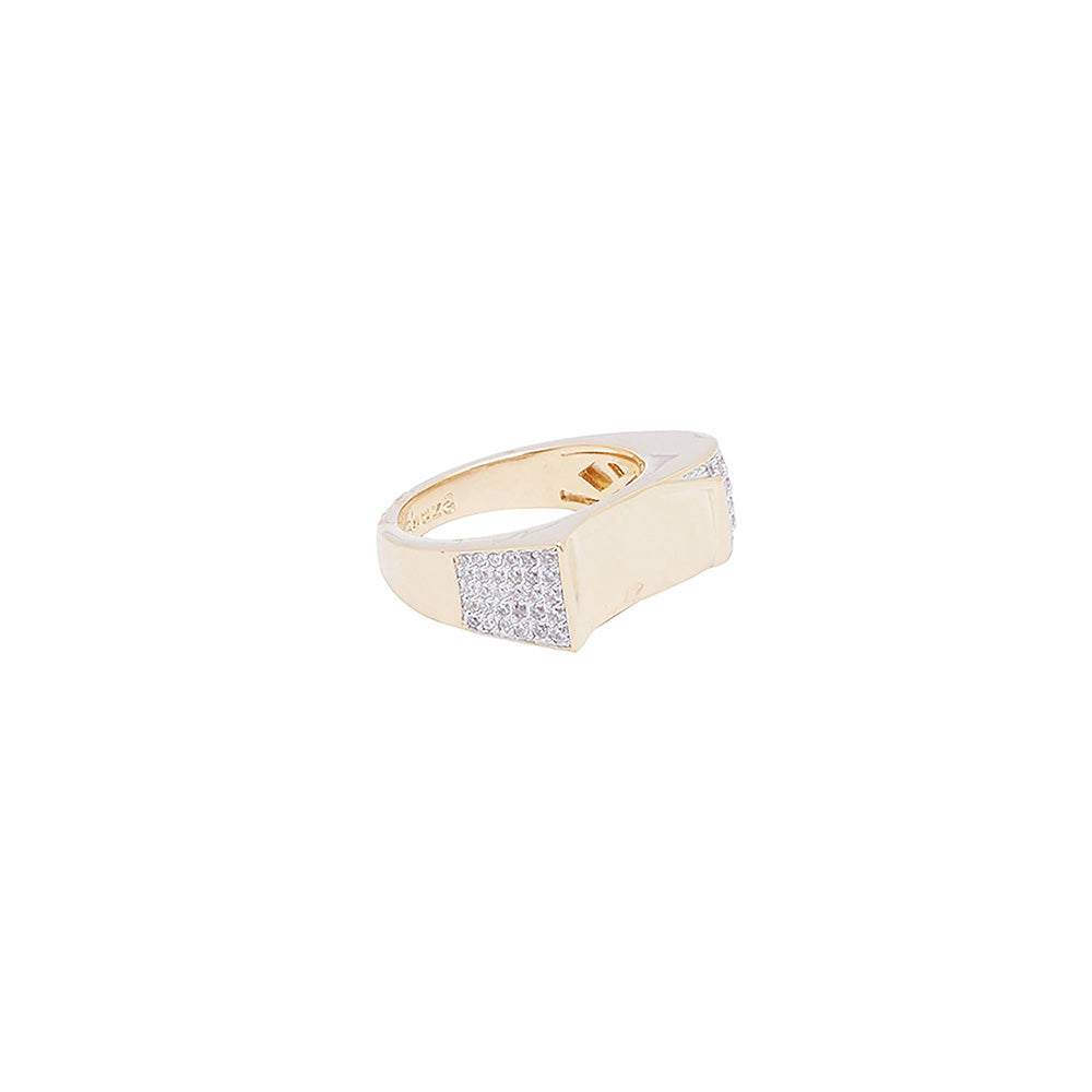 Shaze Classic Unique Ring Made of Brass Cubic Zirconina Stones Ring Size 6