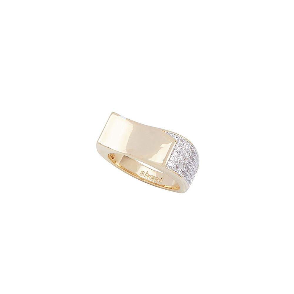 Shaze Classic Unique Ring Made of Brass Cubic Zirconina Stones Ring Size 6