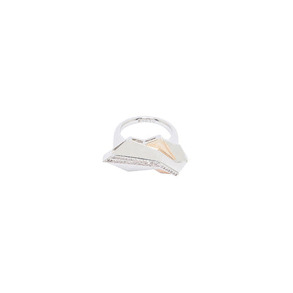 Shaze Cognizant Minimal Ring Made of Brass Cubic Zirconina Stones Ring Size 5