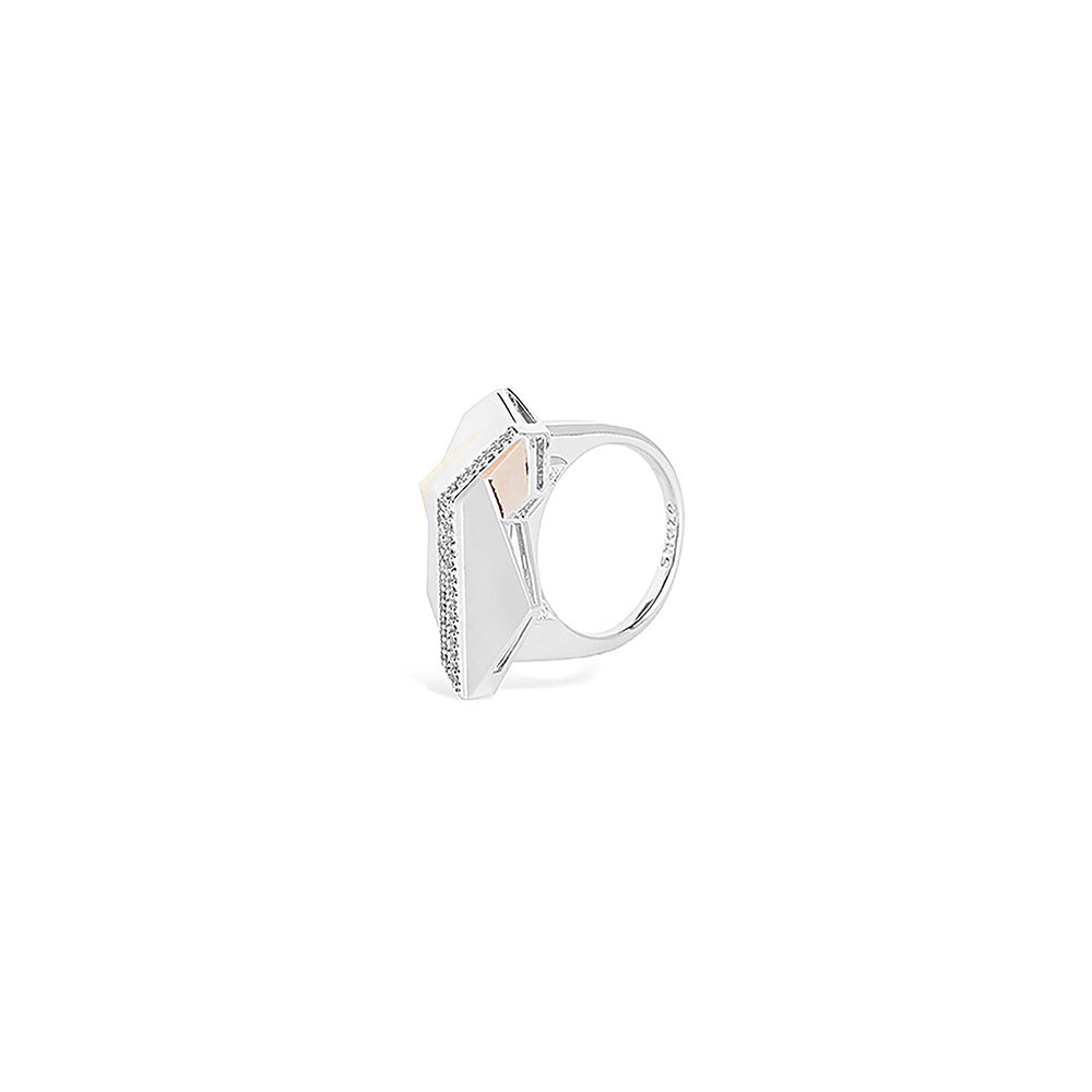 Shaze Cognizant Minimal Ring Made of Brass Cubic Zirconina Stones Ring Size 5