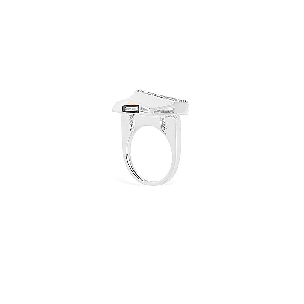 Shaze Cognizant Minimal Ring Made of Brass Cubic Zirconina Stones Ring Size 6