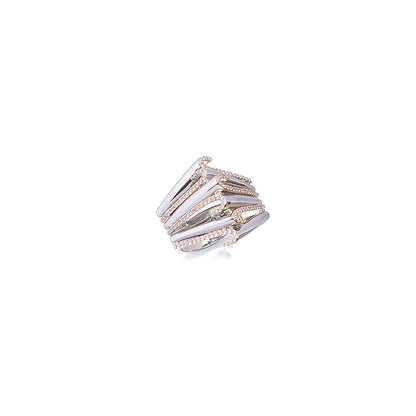 Shaze Interlocked Minimalistic Cubic Zirconina Ring Size 6