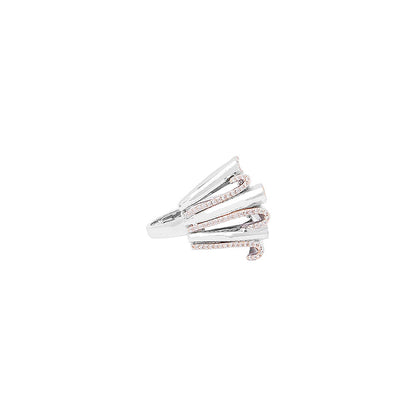 Shaze Interlocked Minimalistic Cubic Zirconina Ring Size 6