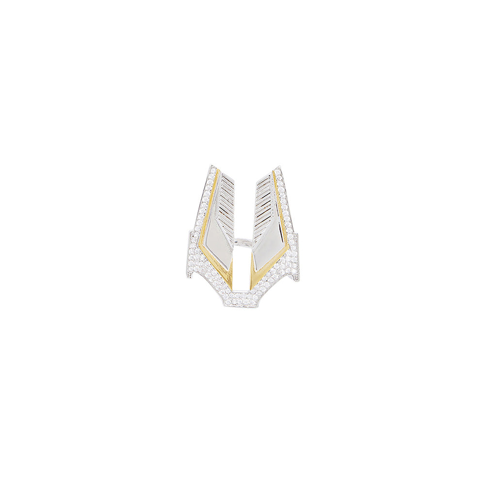 Shaze Neoteric Statement Cubic Zirconina Stones Ring Size 6