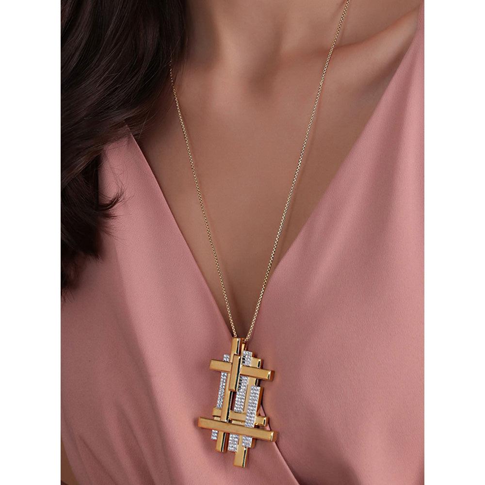 Shaze Criss Cross Modern Pendant