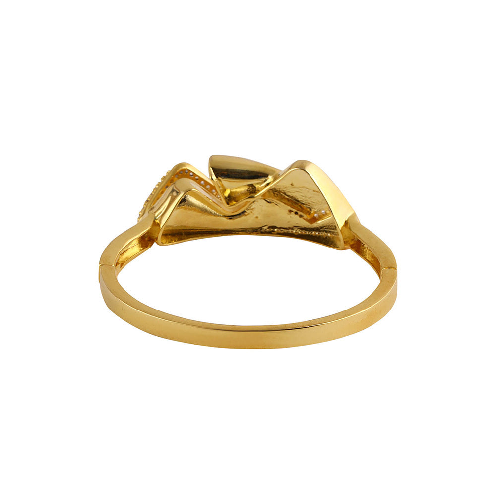 Shaze Cubic Zirconia Gold Plated Big B Bracelet