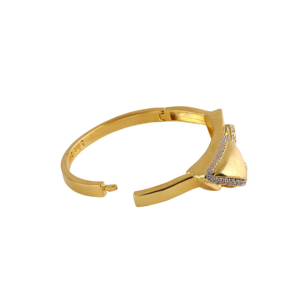 Shaze Cubic Zirconia Gold Plated Big B Bracelet