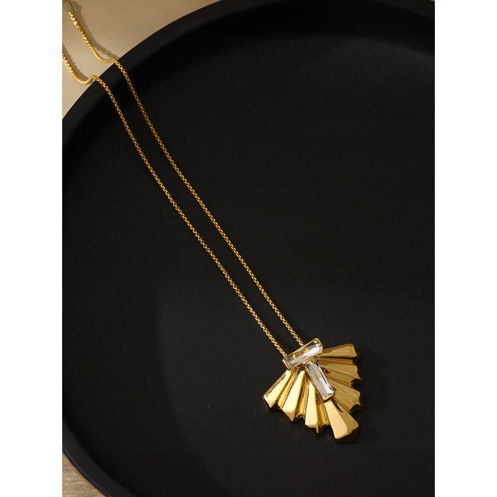 Shaze Cubic Zirconia Gold Plated Sphinx Pendant