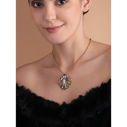 Shaze Blue Cubic Zirconia Gold Plated Starlight Pendant