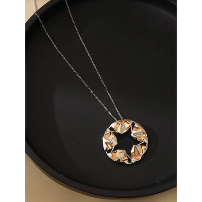 Shaze Orange Artificial Stone Silver Plated Concordant Pendant