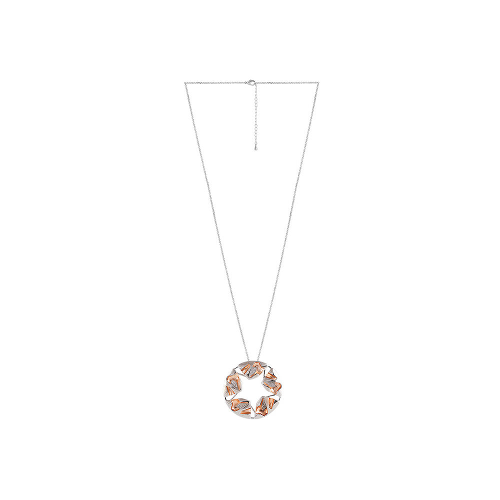 Shaze Orange Artificial Stone Silver Plated Concordant Pendant