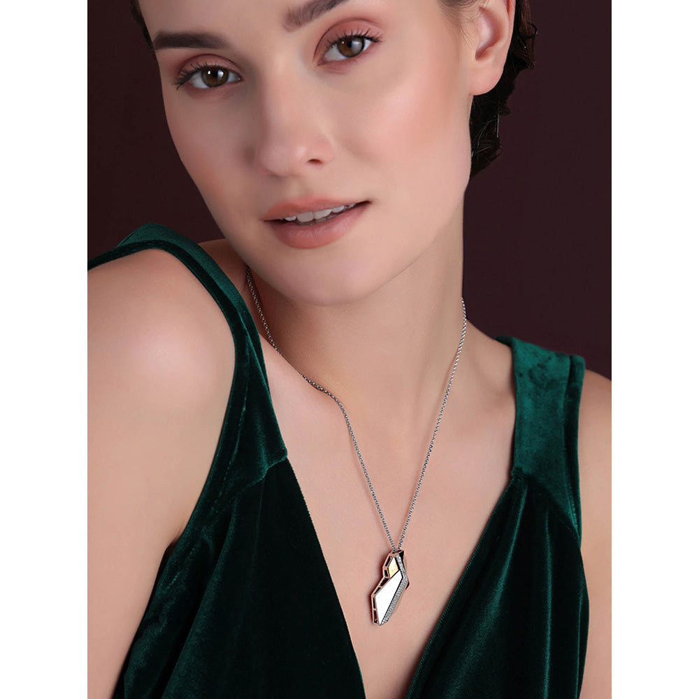 Shaze Artificial Stone Silver Plated Cognizant Pendant