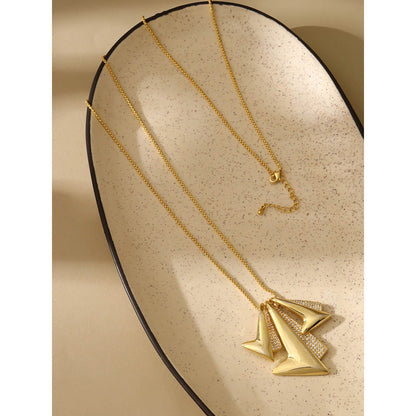 Shaze Cubic Zirconia Gold Plated Hide And Seek Pendant