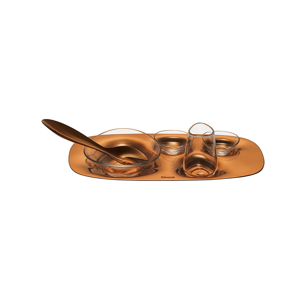 Shaze The Array Rose Gold Stainless Steel Set of 6 Platters