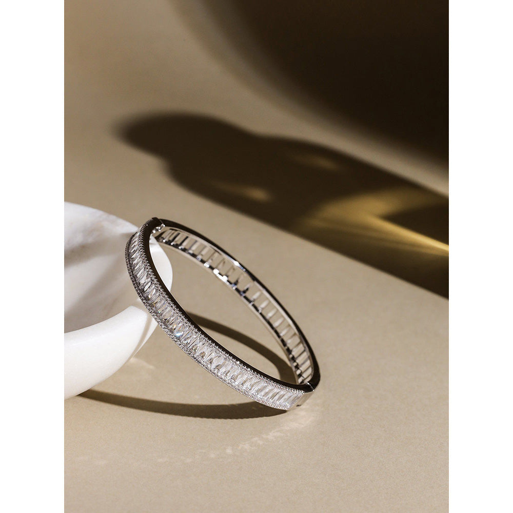 Shaze Ursa Silver White Stone Bracelet