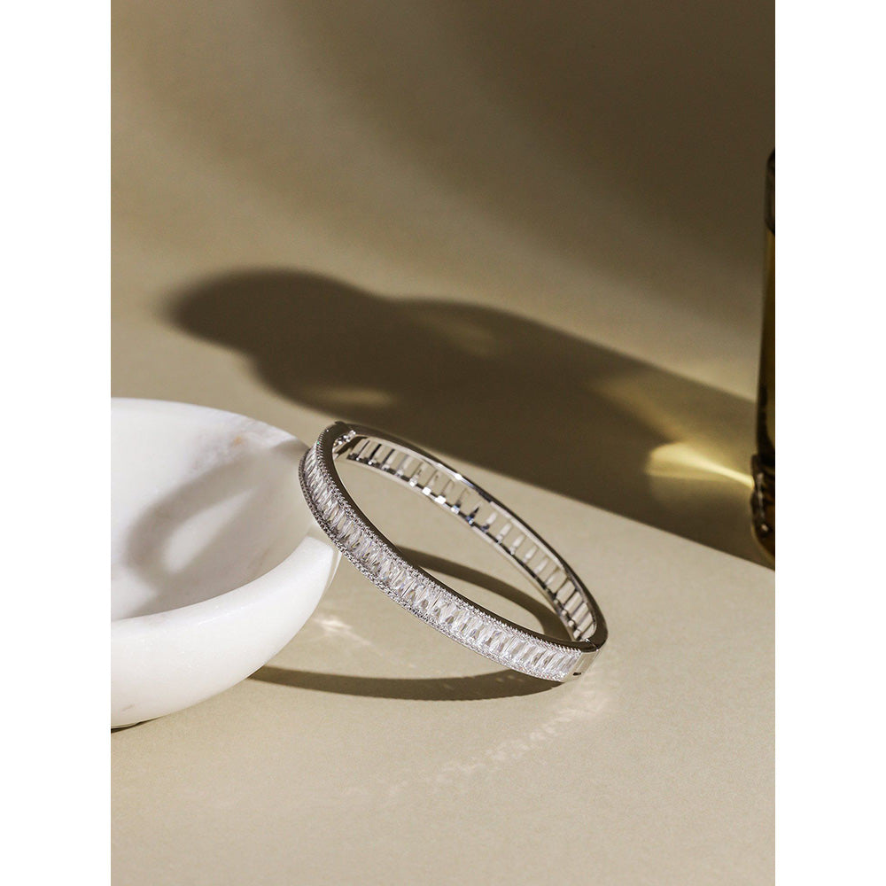 Shaze Ursa Silver White Stone Bracelet