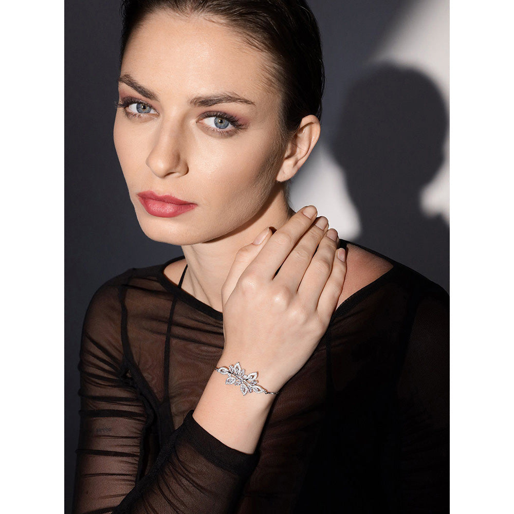 Shaze Starburst White Stone Bracelet